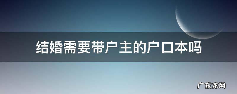 结婚需要拿户主的户口本吗 结婚需要带户主的户口本吗