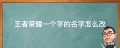 王者荣耀一个字的名字怎么改 王者荣耀名字改成1个字