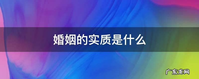 婚姻的实质就是什么 婚姻的实质是什么