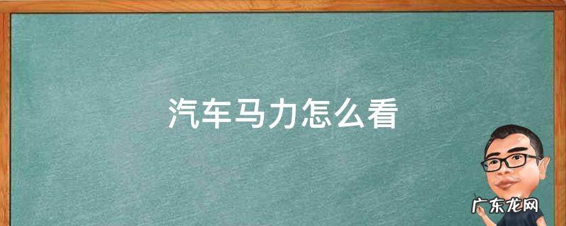 汽车马力怎么看? 汽车马力怎么看