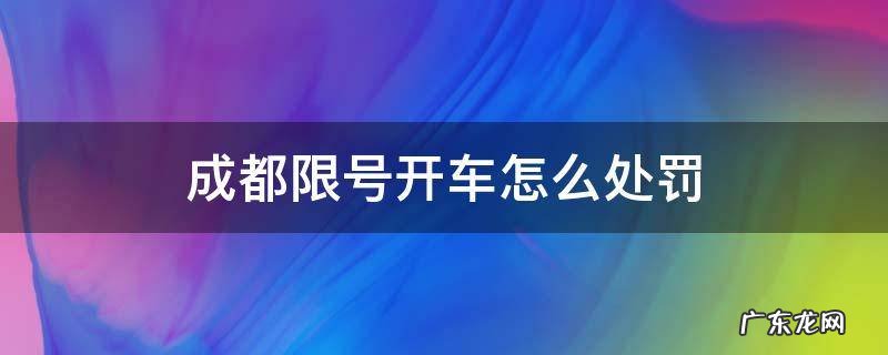 成都限号开车怎么处罚 成都限号开车怎么处罚2022