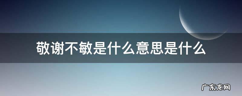 敬谢不敏是啥意思 敬谢不敏是什么意思是什么