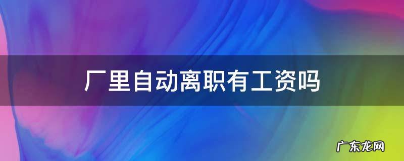 在厂里上班自动离职能拿到工资吗 厂里自动离职有工资吗