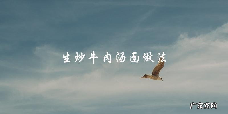 生炒牛肉汤面制作指南