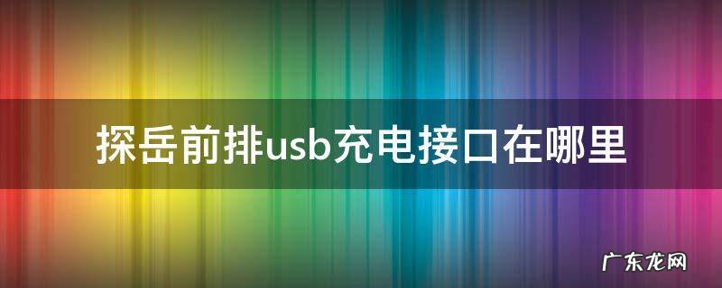 探岳车上有几个USB接口 探岳前排usb充电接口在哪里