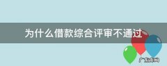 为什么借款综合评估通不过 为什么借款综合评审不通过