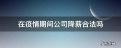 因为疫情公司降工资合法吗 在疫情期间公司降薪合法吗