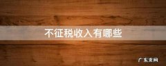 不征税收入有哪些 不征税收入有哪些?