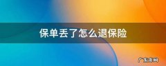 保单丢了怎么退保险 退保险保单丢了怎么办