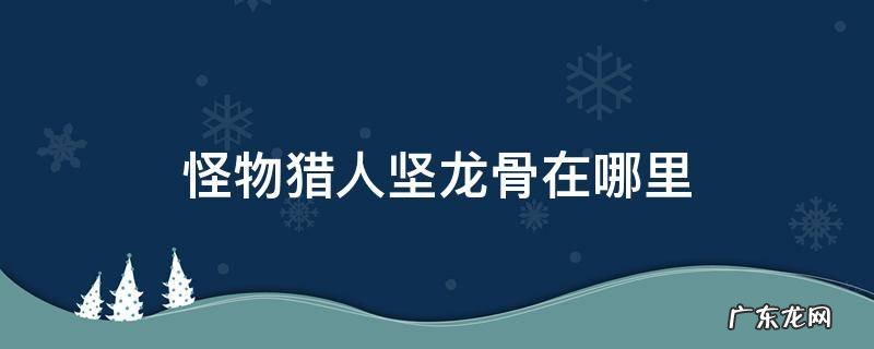怪物猎人世界坚龙骨 怪物猎人坚龙骨在哪里