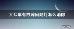 大众车有故障问题灯怎么消除 大众车灯亮故障码可以消除吗