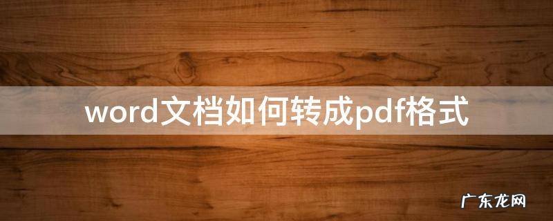 word文档如何转成pdf格式 怎样把word文档转为pdf格式