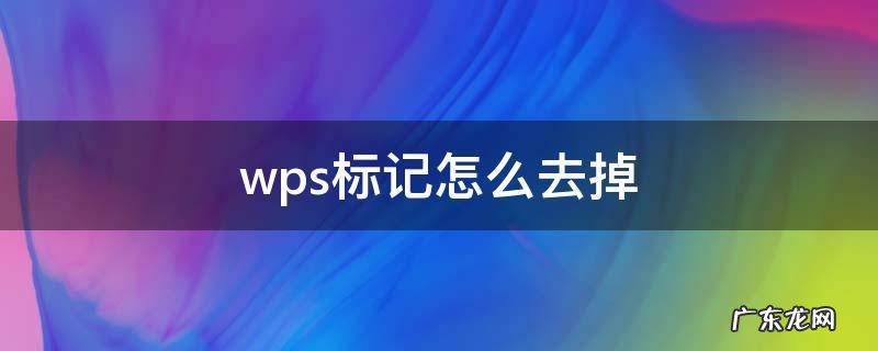 wps标记怎么去掉批注 wps标记怎么去掉