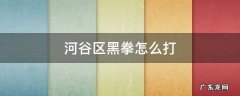河谷区黑拳打完没钱 河谷区黑拳怎么打