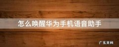 怎样唤醒华为手机语音助手 怎么唤醒华为手机语音助手
