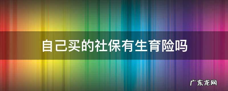 自己买的社保有生育险吗 我们买的社保有生育险吗