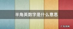 半角英数字是什么意思 半角英文数字是什么意思