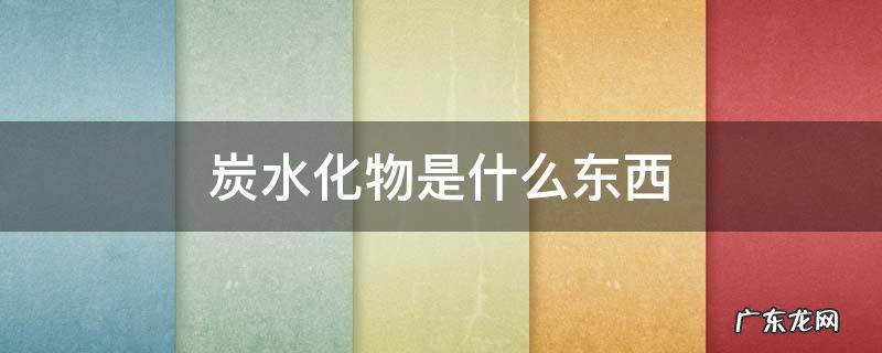 炭水化物是什么东西 什么是炭水化物