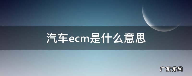汽车ECM是什么意思啊 汽车ecm是什么意思