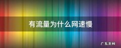 有流量为什么网速慢 有流量为什么网速很慢