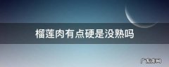 榴莲不熟肉硬是怎么回事 榴莲肉有点硬是没熟吗