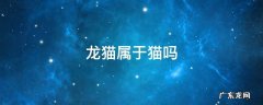 龙猫属于猫吗 龙猫是属于