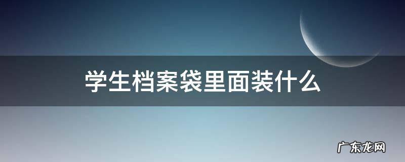 学生档案袋应该放在哪里 学生档案袋里面装什么