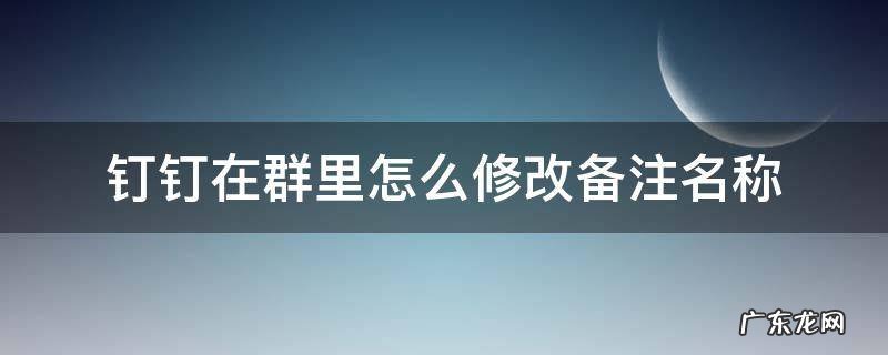 钉钉在群里怎么修改备注名称2020 钉钉在群里怎么修改备注名称