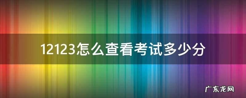 12123能查考试多少分吗 12123怎么查看考试多少分