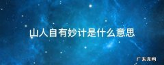 山人自有妙计是什么意思 山人自有妙计是什么意思是代表什么意思