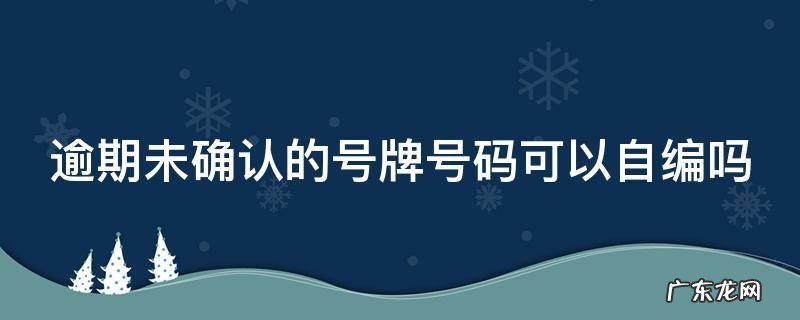 逾期未确认的号牌号码可以自编吗安全吗 逾期未确认的号牌号码可以自编吗
