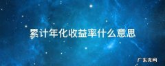 累计年化收益率什么意思 累计年化收益率是什么意思