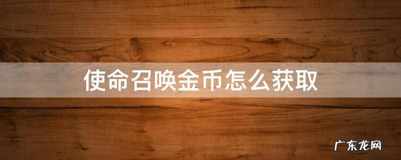 使命召唤金币怎么获得? 使命召唤金币怎么获取