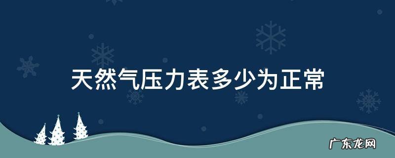 天然气压力表多少为正常 天然气的压力表应该多少