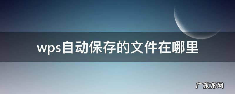 wps自动保存的文件在哪里 电脑wps自动保存的文件在哪里