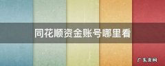 同花顺资金账号哪里看 同花顺资金账户在哪看