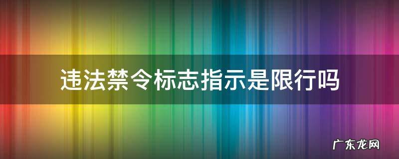 违反禁令标志指示是指限行吗 违法禁令标志指示是限行吗