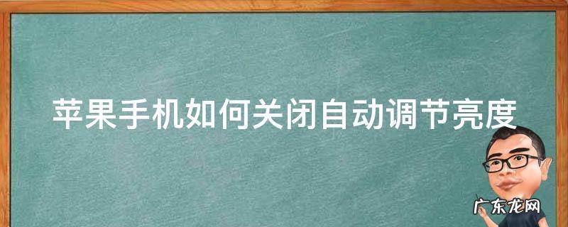 苹果手机如何关闭自动调节亮度功能 苹果手机如何关闭自动调节亮度