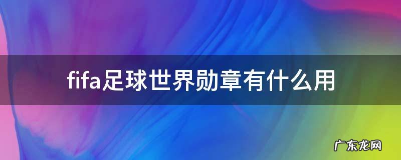 fifa足球世界勋章有什么用 fifa足球勋章干嘛用的