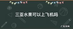 三亚水果可以上飞机吗 三亚能带水果上飞机吗