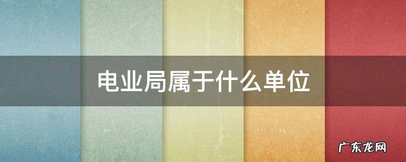 电业局属于什么单位 电业局的下属单位是什么