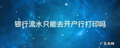 银行流水只能去开户行打印吗 银行流水不用去开户行打印吧