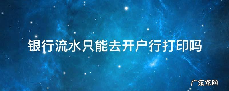 银行流水只能去开户行打印吗 银行流水不用去开户行打印吧