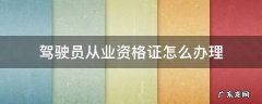 网约车驾驶员从业资格证怎么办理 驾驶员从业资格证怎么办理