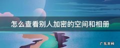 怎么查看别人加密的空间和相册