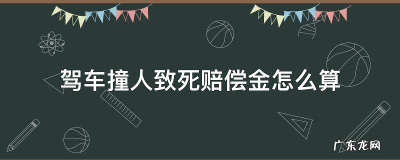 驾车撞人致死赔偿金怎么算 驾车撞人致死要赔偿多少钱