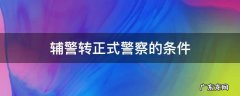 辅警转正式警察的条件待遇 辅警转正式警察的条件