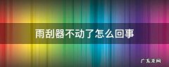 雨刮器不动了怎么回事有电机的声音 雨刮器不动了怎么回事