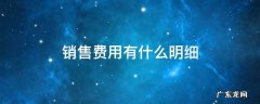 销售费用有什么明细 销售费用有哪些明细