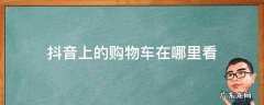 抖音上的购物车在哪里看苹果手机 抖音上的购物车在哪里看